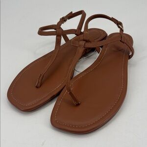 UEC jcrew size 10 t-sandals textured tan faux leather